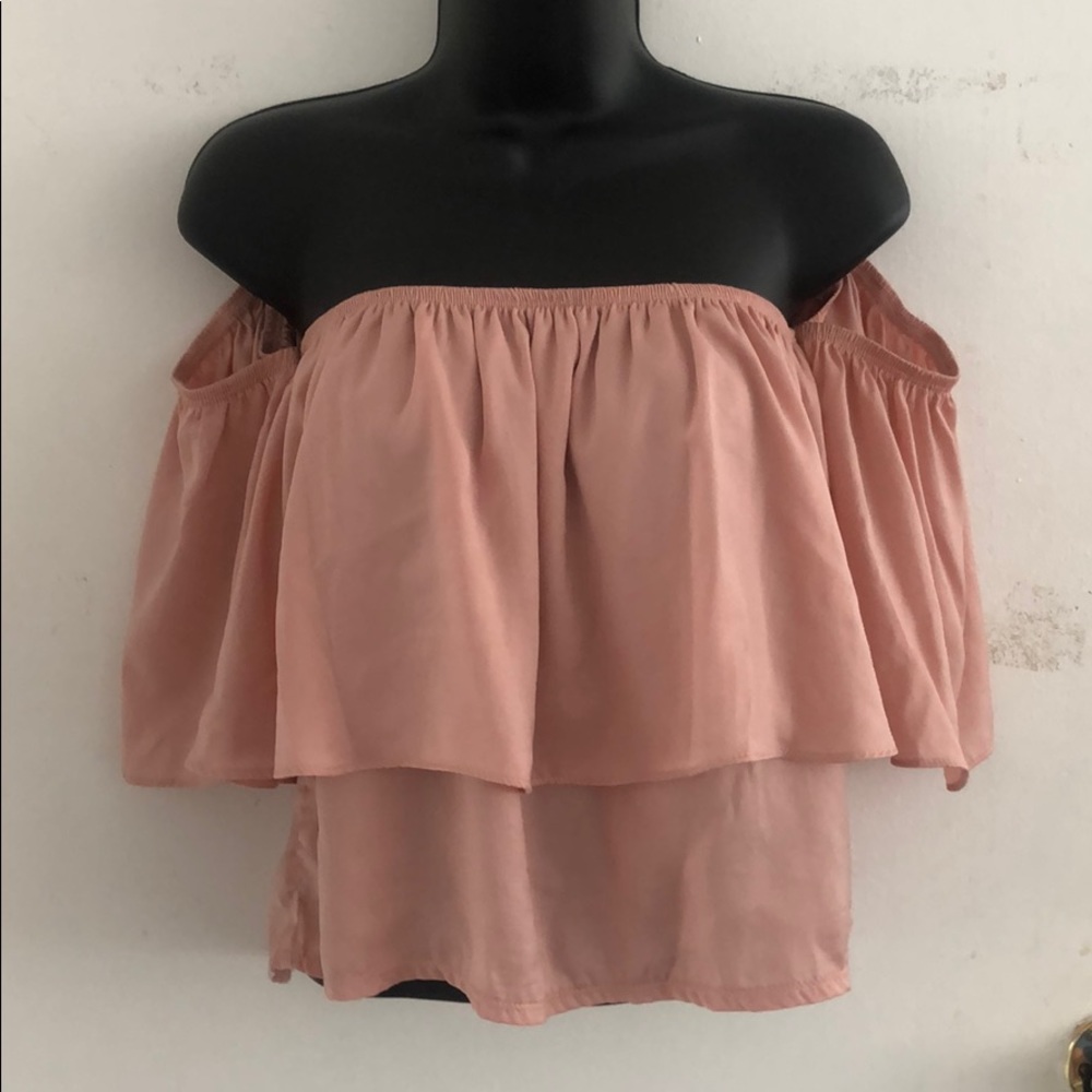 Off-shoulder Strapless Dusty Rose Blouse